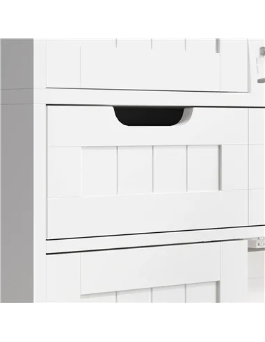 HOMCOM Tall Bathroom Storage Cabinet - White