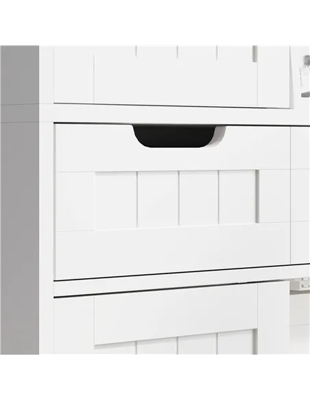 HOMCOM Tall Bathroom Storage Cabinet - White