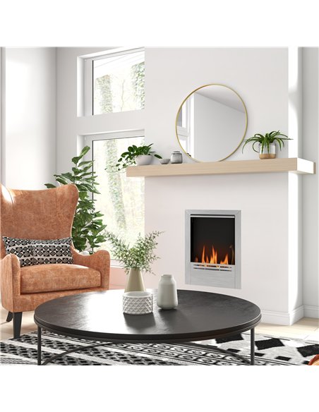 HOMCOM Stainless Steel Ethanol Fireplace Insert, Bioethanol Fire, Indoor Ethanol Burner with 0.9 Litres Volume, Cover Lid, Burns