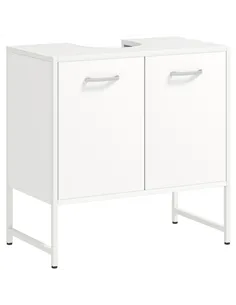 HOMCOM Bathroom Vanity Unit, Under Sink Storage Cabinet with Soft-Close Doors for Basin without or with Pedestal, White