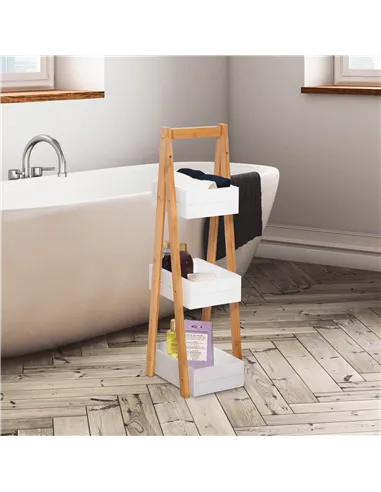 HOMCOM 3 Tier Bathroom Shower Caddy Freestanding Rack Storage Unit Shelf Organiser