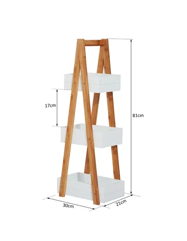 HOMCOM 3 Tier Bathroom Shower Caddy Freestanding Rack Storage Unit Shelf Organiser