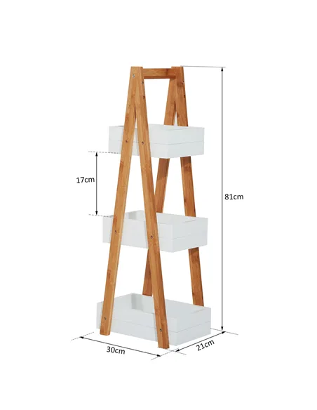 HOMCOM 3 Tier Bathroom Shower Caddy Freestanding Rack Storage Unit Shelf Organiser