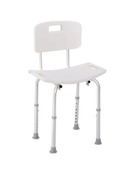HOMCOM Bath Chair Shower Stool Safety Seat Bathroom Adjustable Positions Elderly Aids