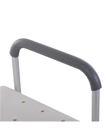 HOMCOM Height Adjustable Shower Chair, Non Slip Bath Transfer Bench for Elderly, Disabled with Armrest and Backrest, 300 lbs Cap