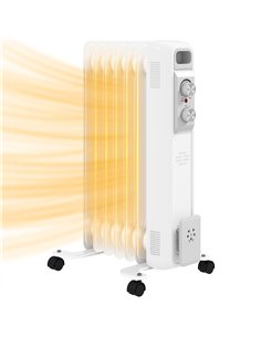HOMCOM 1.5kW Seven Fin Oil-Filled Radiator - White