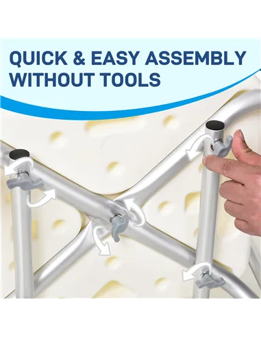 HOMCOM Adjustable Shower Chair, Shower Seat, Portable Medical Stool with Adjustable Back and Armrest for Mobility