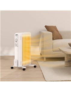 HOMCOM 1.5kW Seven Fin Oil-Filled Radiator - White 2