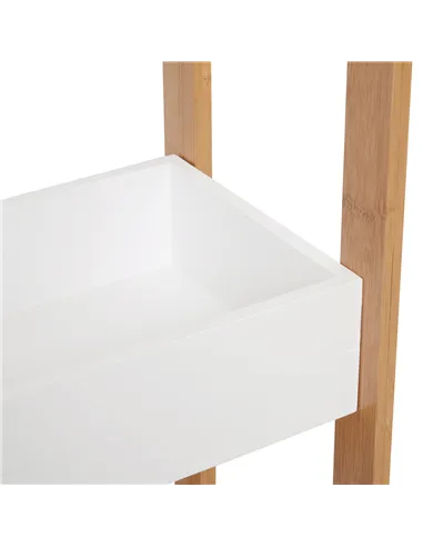 HOMCOM 3-Tier Bathroom Rack Storage Shelf Bamboo Organiser Shower Tower for Narrow Place