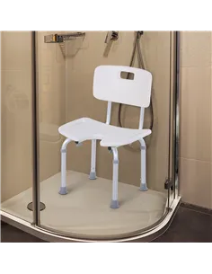 HOMCOM 8-Level Height Adjustable Bath Stool Spa Shower Chair Aluminum w/ Non-Slip Feet, Handle for the Pregnant, Old, Injured 2