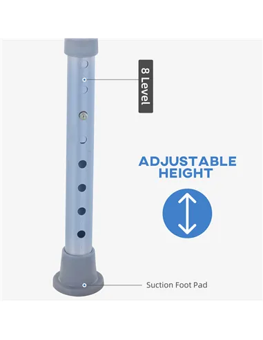 HOMCOM 8-Level Height Adjustable Bath Stool Spa Shower Chair Aluminum w/ Non-Slip Feet, Handle for the Pregnant, Old, Injured