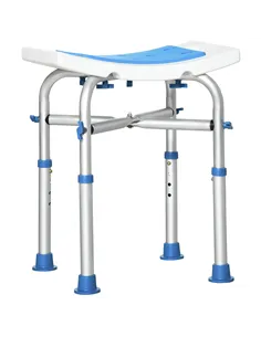 HOMCOM 44-51.5cm Aluminium Frame Shower/Bath Stool - Blue