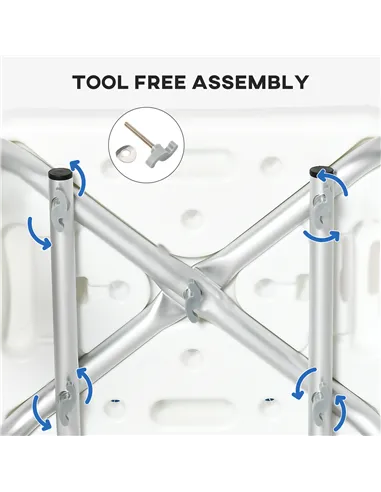 HOMCOM EVA Padded Shower Chair for the Elderly and Disabled, Height Adjustable Shower Stool with Back and Arms, 4 Suction Foot P