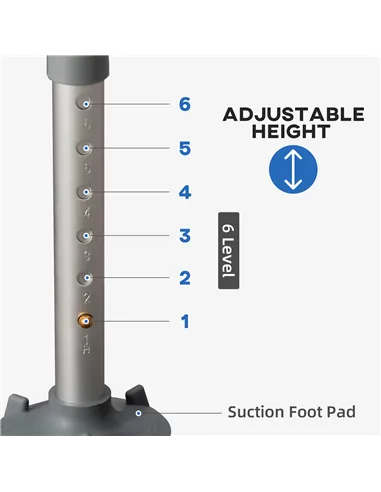 HOMCOM EVA Padded Shower Chair for the Elderly and Disabled, Height Adjustable Shower Stool with Back and Arms, 4 Suction Foot P