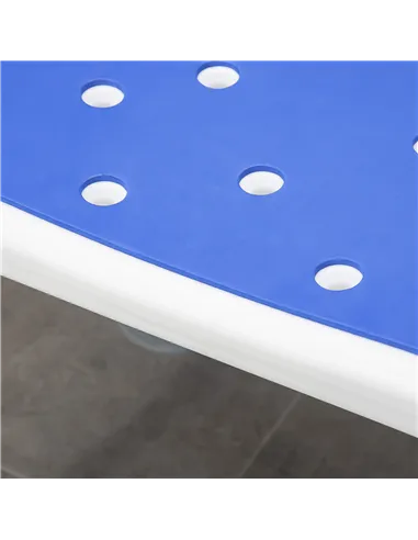 HOMCOM EVA Padded Shower Chair for the Elderly and Disabled, Height Adjustable Shower Stool with Back and Arms, 4 Suction Foot P