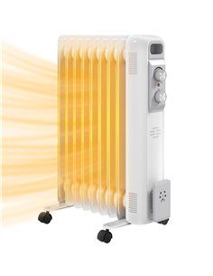 HOMCOM 2kW Nine Fin Oil-Filled Radiator - White