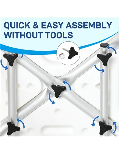 HOMCOM Shower Chair for the Elderly and Disabled, Height Adjustable Shower Stool with Back and Flipped Padded Arms, Suction Foot