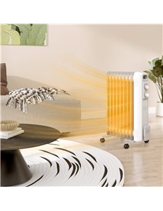 HOMCOM 2kW Nine Fin Oil-Filled Radiator - White 2