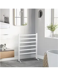 HOMCOM Electric Towel Warmer, 6 Bar Aluminum Heated Towel Rail, Wall Mounted & Free Standing Towel Drying Rack for Bathroom, Plu 2