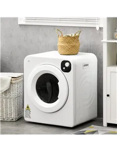 HOMCOM 6kg Vented Tumble Dryer, Freestanding, Wall Mounted, Stackable, Portable Dryer with 7 Programmers, White 2