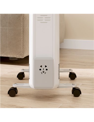 HOMCOM 2kW Nine Fin Oil-Filled Radiator - White