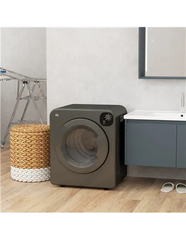 HOMCOM 6kg Vented Tumble Dryer, Freestanding, Wall Mounted, Stackable, Portable Dryer with 7 Programmers, Grey