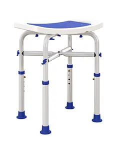 HOMCOM 44-51.5cm Aluminium Frame Shower/Bath Stool - White