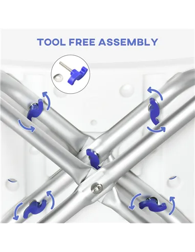 HOMCOM 44-51.5cm Aluminium Frame Shower/Bath Stool - White