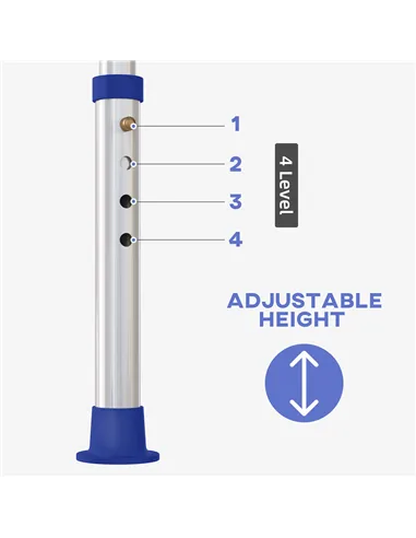 HOMCOM 44-51.5cm Aluminium Frame Shower/Bath Stool - White