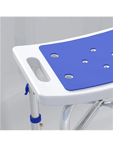 HOMCOM 44-51.5cm Aluminium Frame Shower/Bath Stool - White