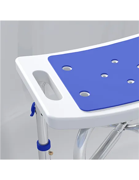HOMCOM 44-51.5cm Aluminium Frame Shower/Bath Stool - White