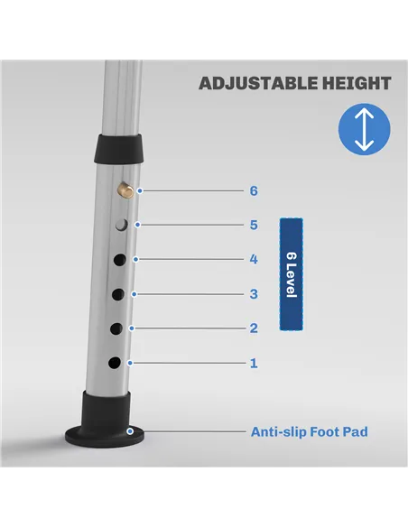 HOMCOM Shower Stool with Backrest, Height Adjustable Shower Chair with Anti-slip Foot Pads, Shower Head Holder, Light Blue