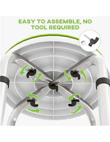 HOMCOM 360° Swivel Shower Chair, Height Adjustable Aluminium Shower Stool with Non-Slip Feet for Disabled, Elderly, Green