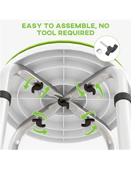 HOMCOM 360° Swivel Shower Chair, Height Adjustable Aluminium Shower Stool with Non-Slip Feet for Disabled, Elderly, Green