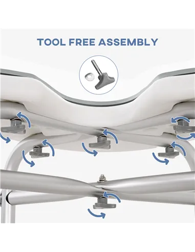 HOMCOM 39-51.5cm 'U' Seat Padded Shower Stool - Grey