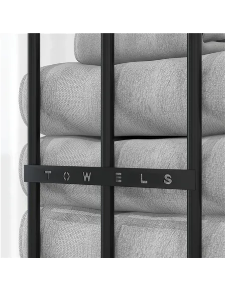 HOMCOM Six Large Towel Metal Holder, with Mounting Accessories