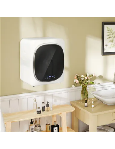 HOMCOM 4kg Vented Tumble Dryer with Deodorize, Smart Mode, 800W Compact Tumble Dryer with Stainless Steel Tub, Front Load, for F