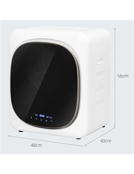 HOMCOM 4kg Vented Tumble Dryer with Deodorize, Smart Mode, 800W Compact Tumble Dryer with Stainless Steel Tub, Front Load, for F