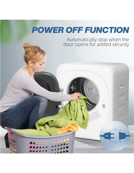 HOMCOM 4kg Vented Tumble Dryer with Deodorize, Smart Mode, 800W Compact Tumble Dryer with Stainless Steel Tub, Front Load, for F