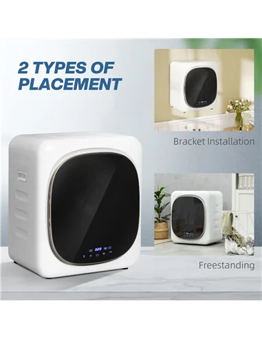 HOMCOM 4kg Vented Tumble Dryer with Deodorize, Smart Mode, 800W Compact Tumble Dryer with Stainless Steel Tub, Front Load, for F