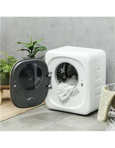 HOMCOM 4kg Vented Tumble Dryer with Deodorize, Smart Mode, 800W Compact Tumble Dryer with Stainless Steel Tub, Front Load, for F