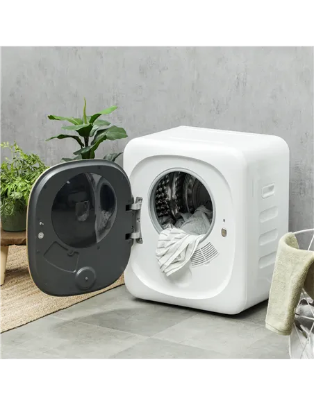 HOMCOM 4kg Vented Tumble Dryer with Deodorize, Smart Mode, 800W Compact Tumble Dryer with Stainless Steel Tub, Front Load, for F