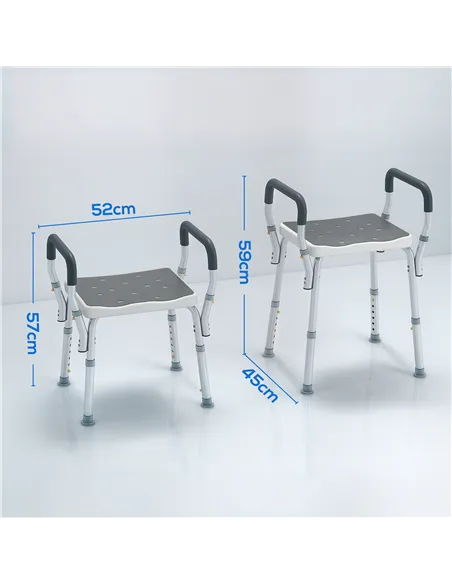 HOMCOM 57-69cm Aluminium Frame Bath Seat