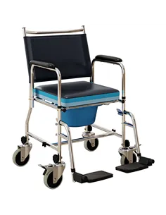 HOMCOM 3-In-1 Commode Wheelchair - Black