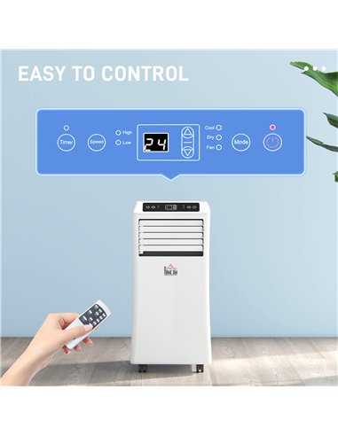 HOMCOM 9000 BTU Air Conditioning Unit, 3-in-1 Portable Air Conditioner, Dehumidifier, Cooling Fan with Remote Control, Digital D