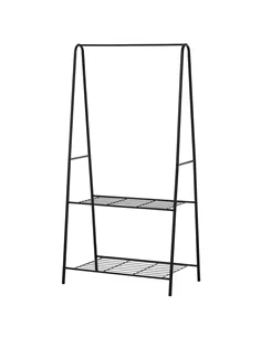 HOMCOM Metal Clothes Rack Coat Garment Hanger Hallway Organiser Hanging Rail Stand 2-tier Shoe Shelving A Shaped 77L x 45W x 153