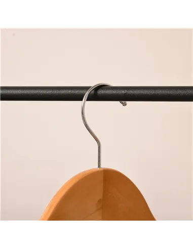 HOMCOM Metal Clothes Rack Coat Garment Hanger Hallway Organiser Hanging Rail Stand 2-tier Shoe Shelving A Shaped 77L x 45W x 153