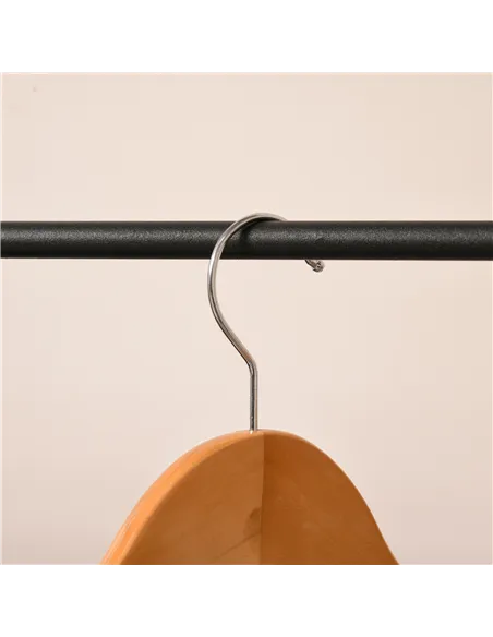 HOMCOM Metal Clothes Rack Coat Garment Hanger Hallway Organiser Hanging Rail Stand 2-tier Shoe Shelving A Shaped 77L x 45W x 153