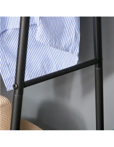 HOMCOM Metal Clothes Rack Coat Garment Hanger Hallway Organiser Hanging Rail Stand 2-tier Shoe Shelving A Shaped 77L x 45W x 153