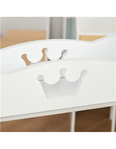 HOMCOM Kids Clothes Rail Wooden Hanging Rack with Storage Shelves Children Garment Freestanding Wardrobe for 3-8 Years Toddler, 